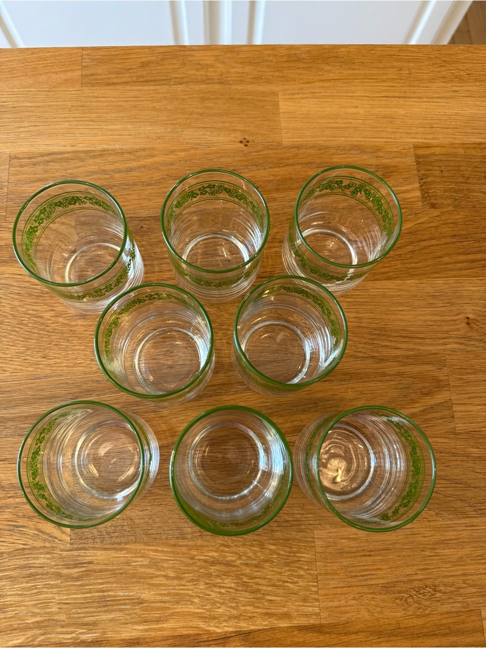 🌼 Vintage Libbey “Crazy Daisy” / Spring Blossom Green Glasses | Set of 8 - Picture 4 of 6